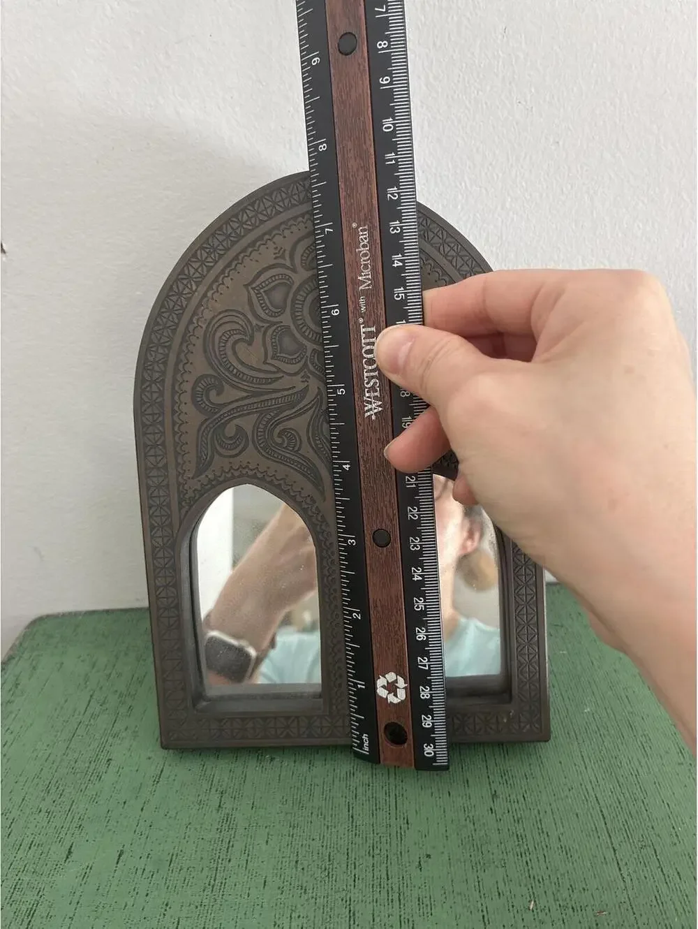 Vintage Arched Double Mirror Tabletop Wall Mirror Moroccan Gothic Window Style